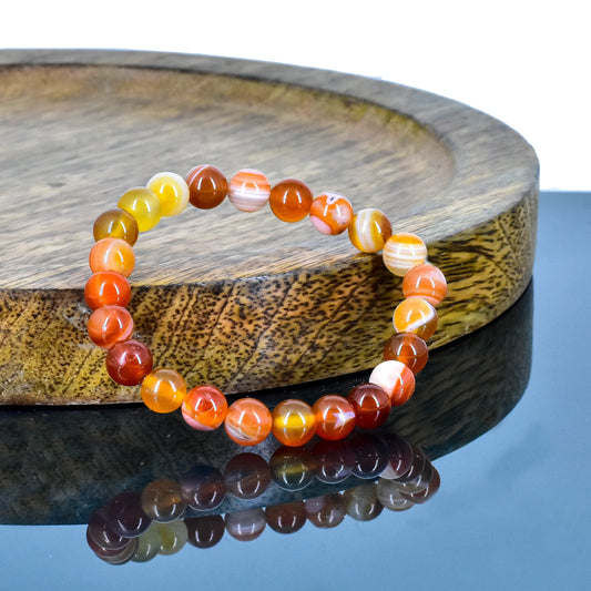 Carnelian Unisex Natural Crystal Stone Bracelet.