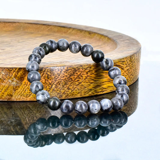 Larvakite Unisex Natural Crystal Stone Bracelet