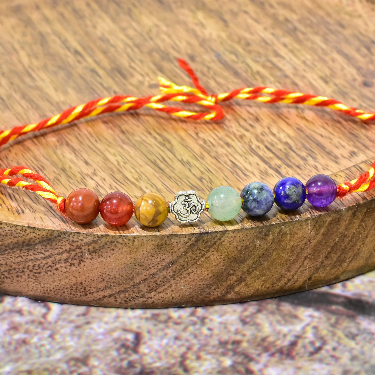 7 Chakra rakhi with Flower charm