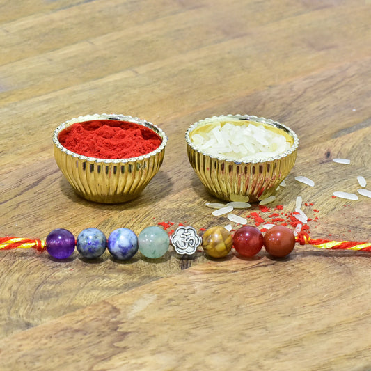 7 Chakra rakhi with Flower charm