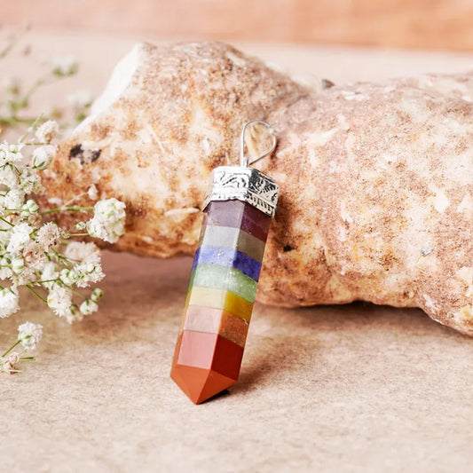 7 chakra Pencil pendent 