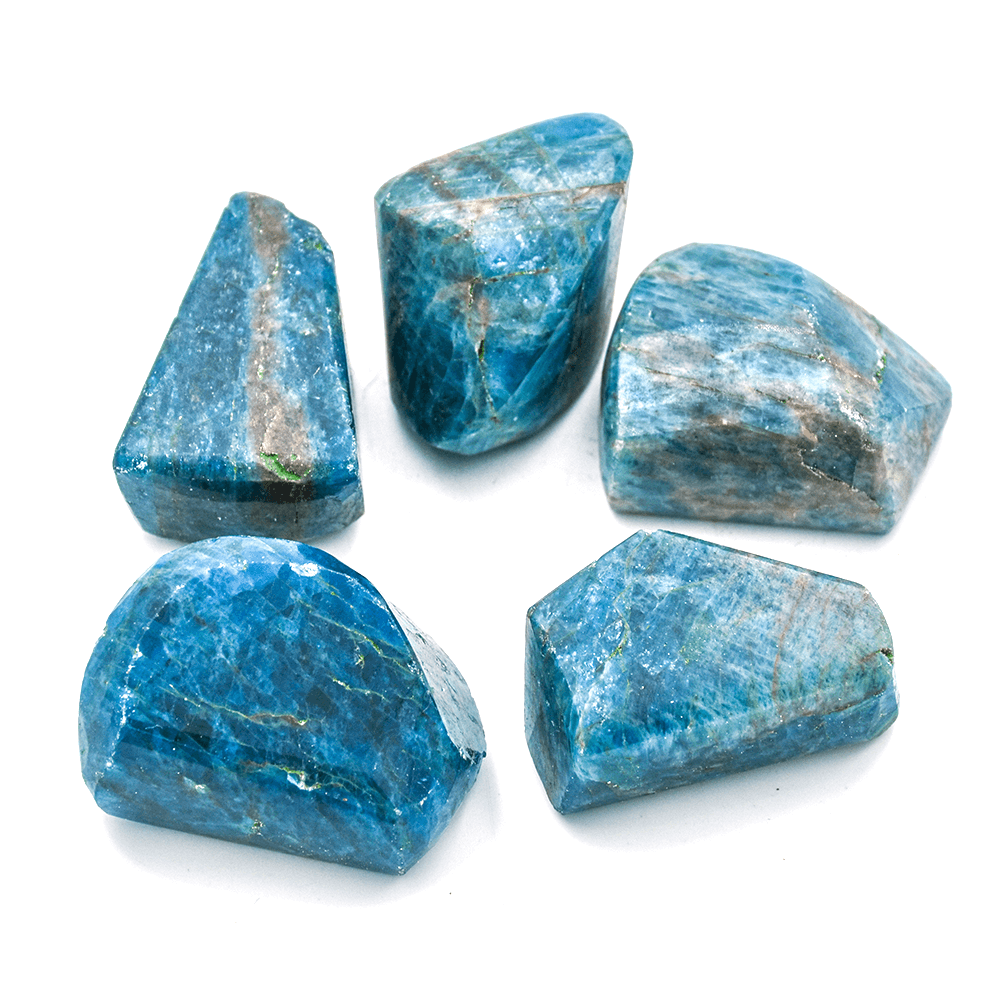 Pre-Energized Blue Apatite Stone Crystal Natural Certified Superior Tumble for Motivation, self Confidence Self Acceptance Feng Shui Vastu Remedy 5pcs