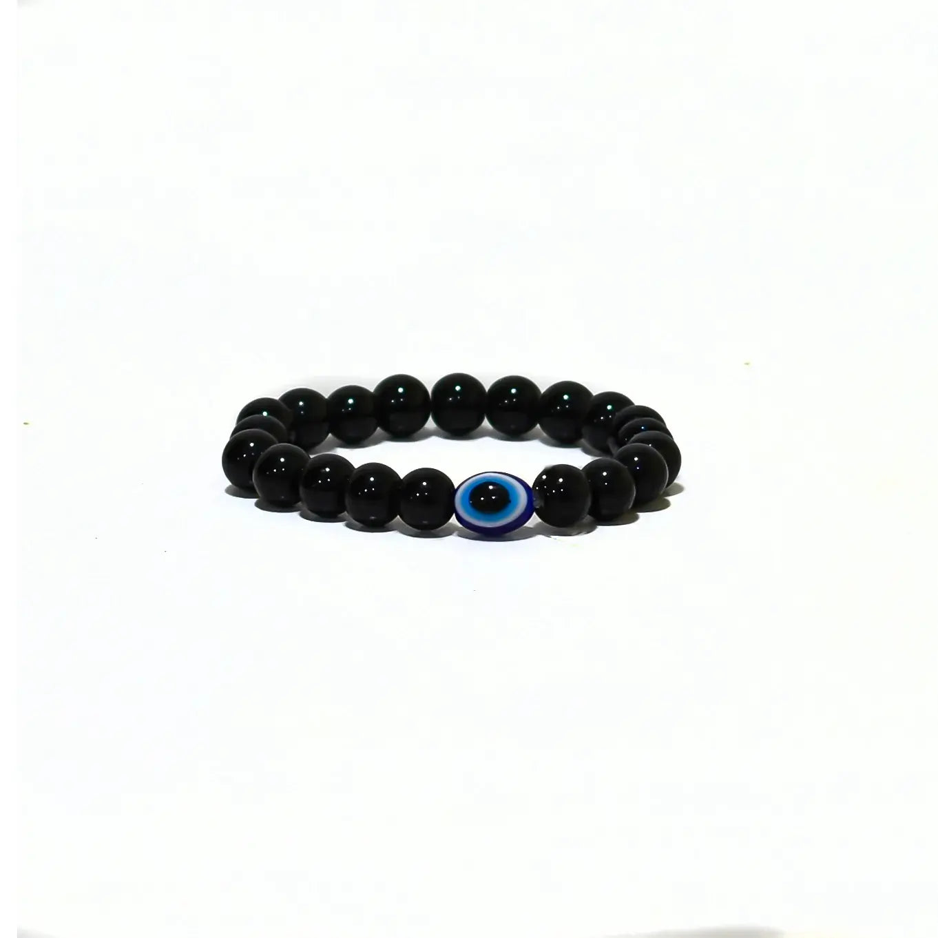 Black Tourmaline & Evil Eye Bracelet by Reshamm