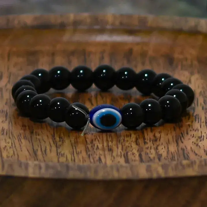 Black Tormalien &  Evil Eye Bracelet