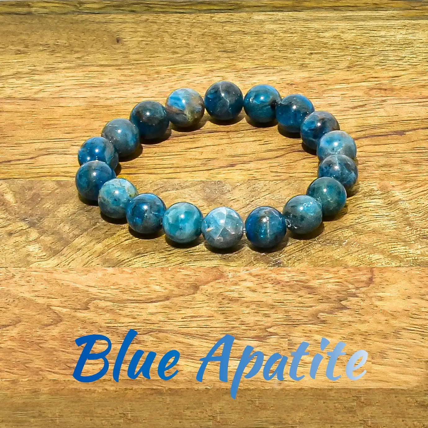 Blue Apatite Natural Crystal Stone Bracelet