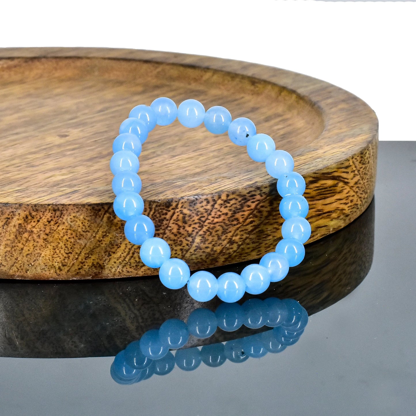 Blue Chalcedony Unisex Natural Crystal Stone Bracelet