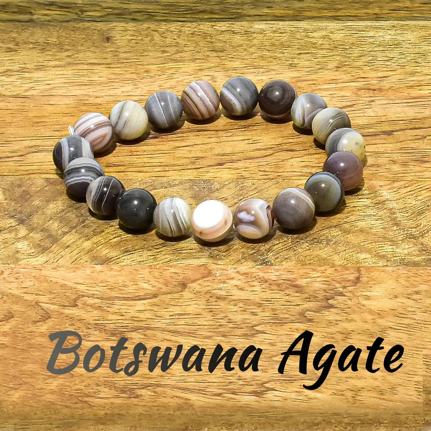 Botswana Agate Natural Crystal Bracelet 