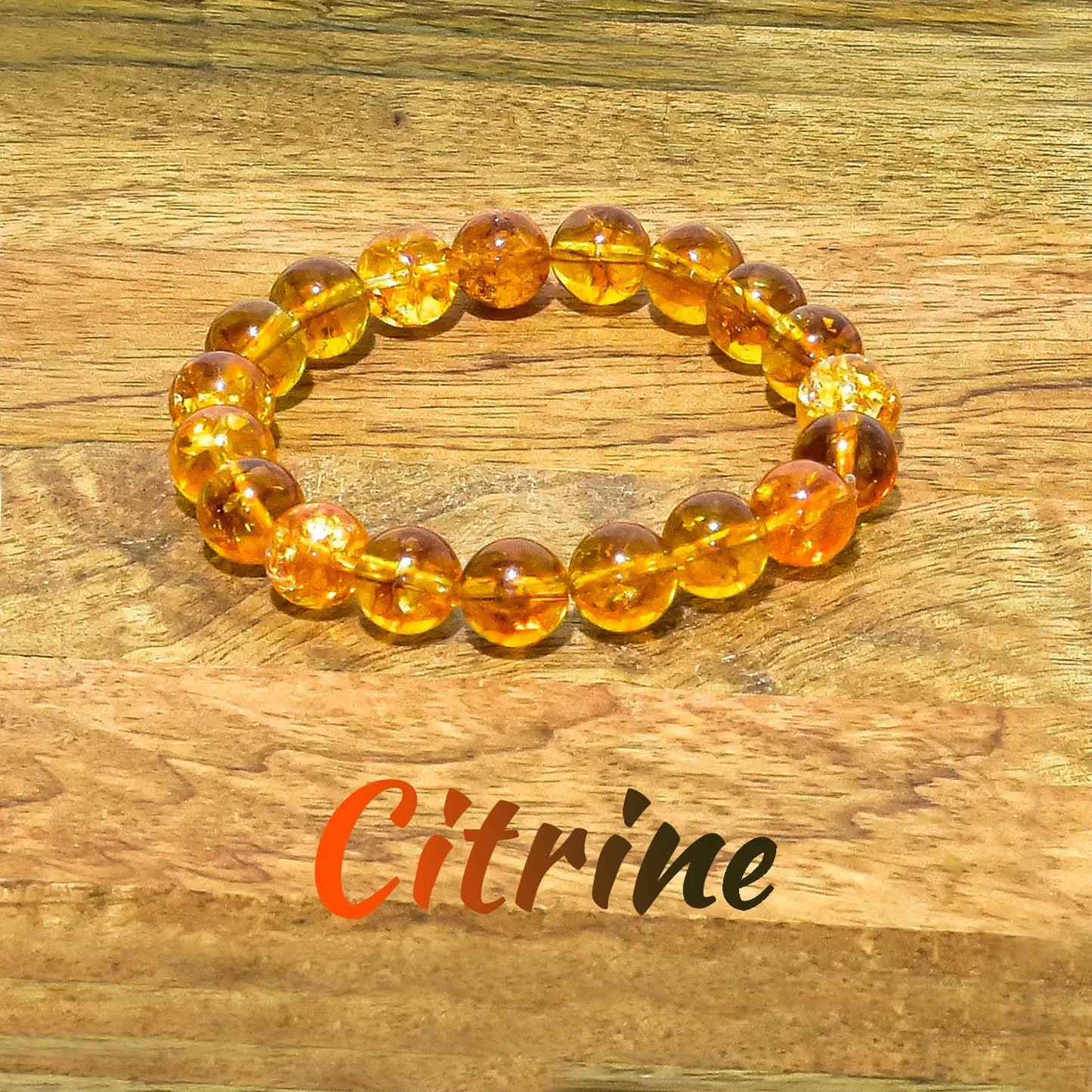 Citrine Unisex Natural Crystal Stone Bracelet