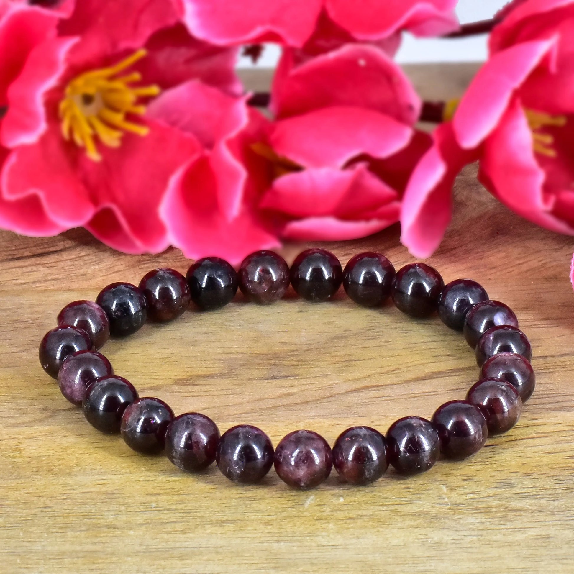 Garnet Unisex Natural Crystal Stone Bracelet