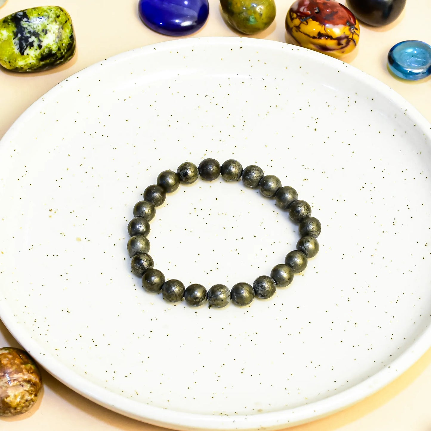 Pyrite Premium Natural Crystal Stone Bracelet for Positive Energy