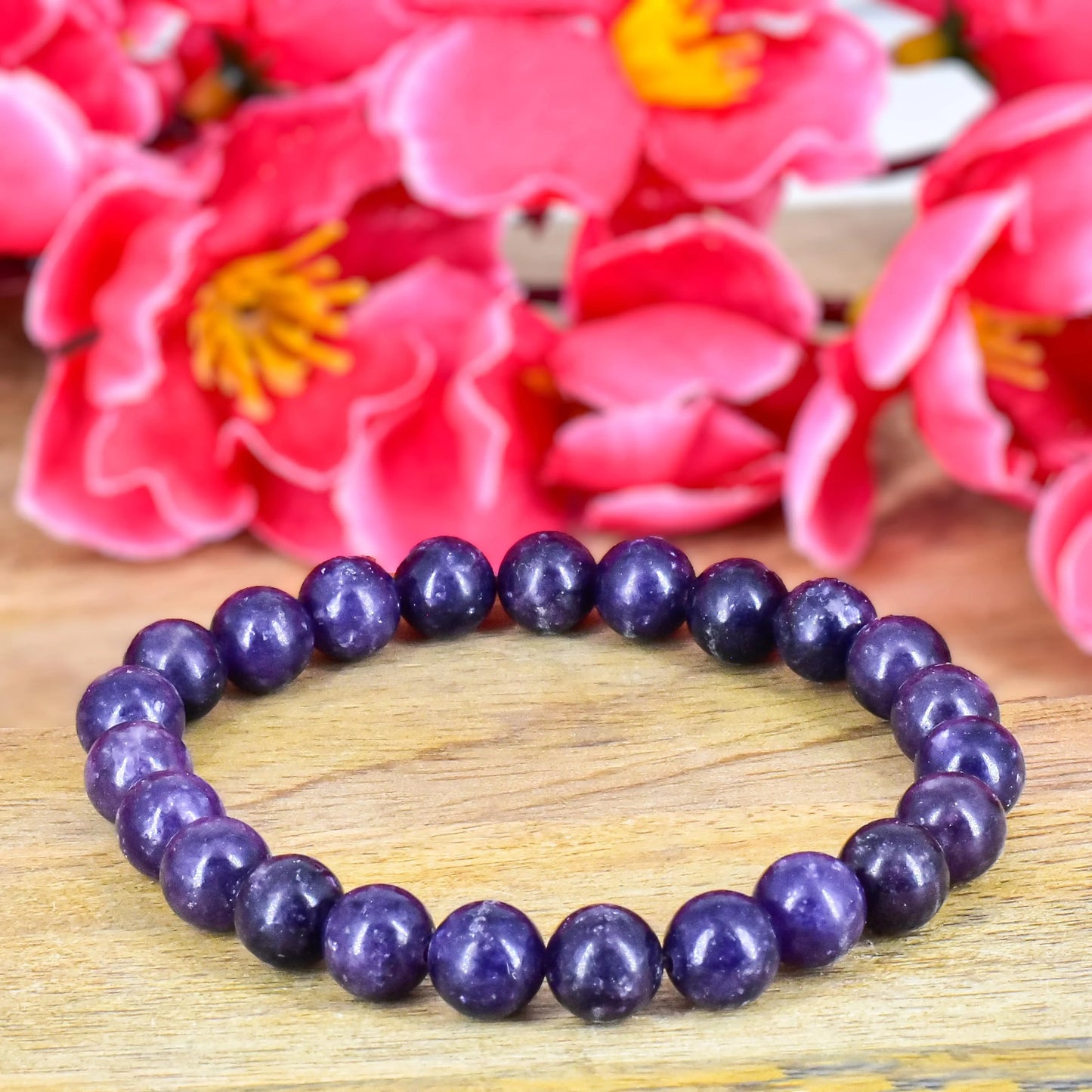 Lepidolite Unisex Natural Crystal Stone Bracelet