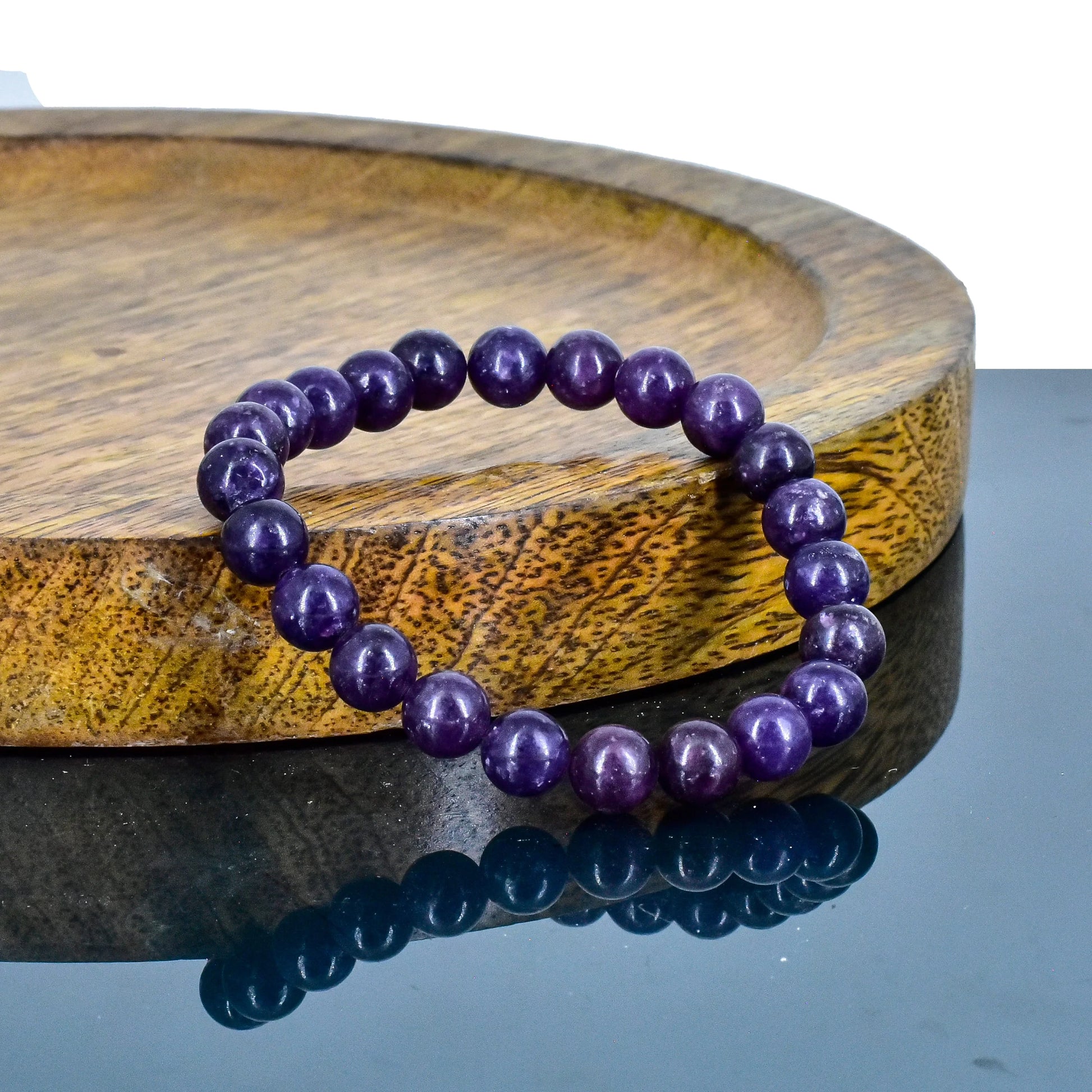 Lepidolite Unisex Natural Crystal Stone Bracelet