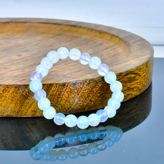 Opalite Natural Crystal Stone Bracelet for Reiki Healing and Emotional Balance