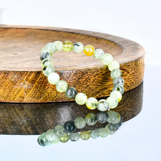 Prehnite Crystal Stone Bracelet for Emotional Healing