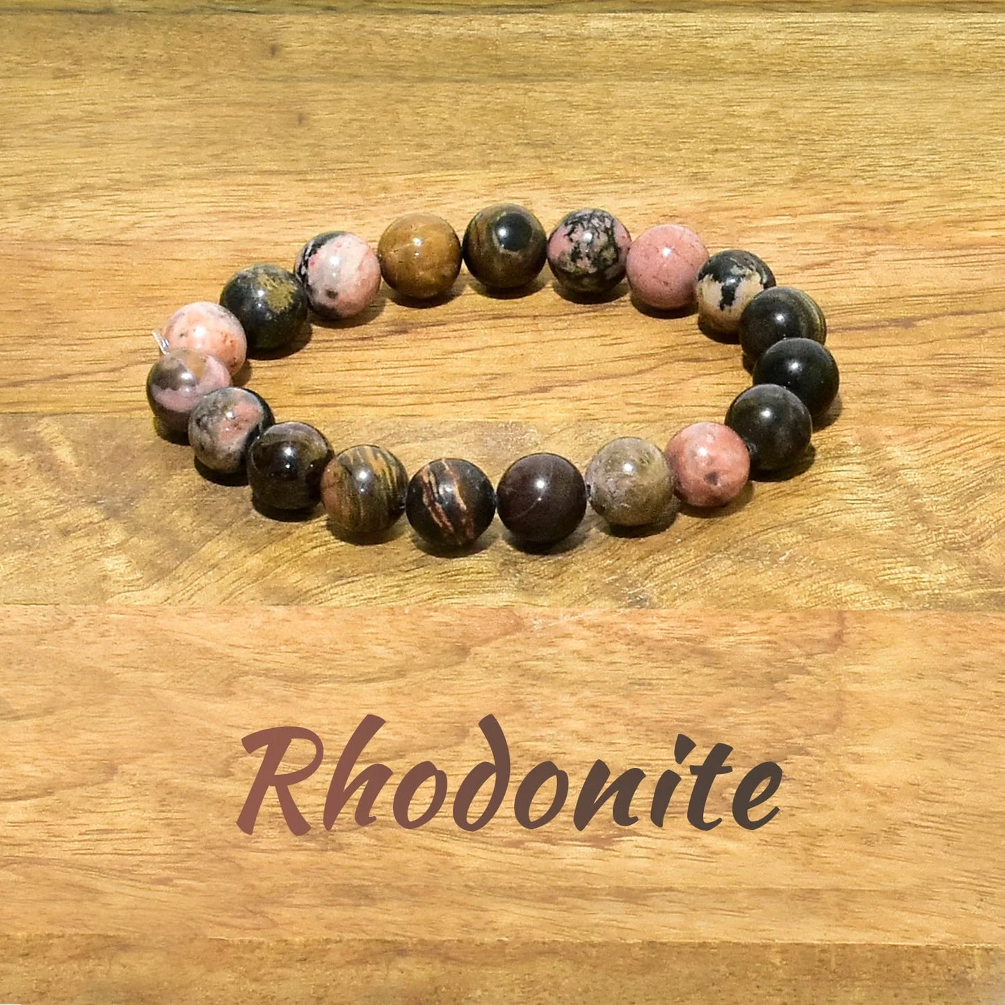 Rhodonite Natural Crystal Stone Bracelet