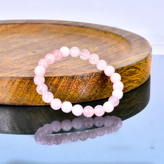 Rose Quartz Crystal Stone Bracelet for Love Relationship