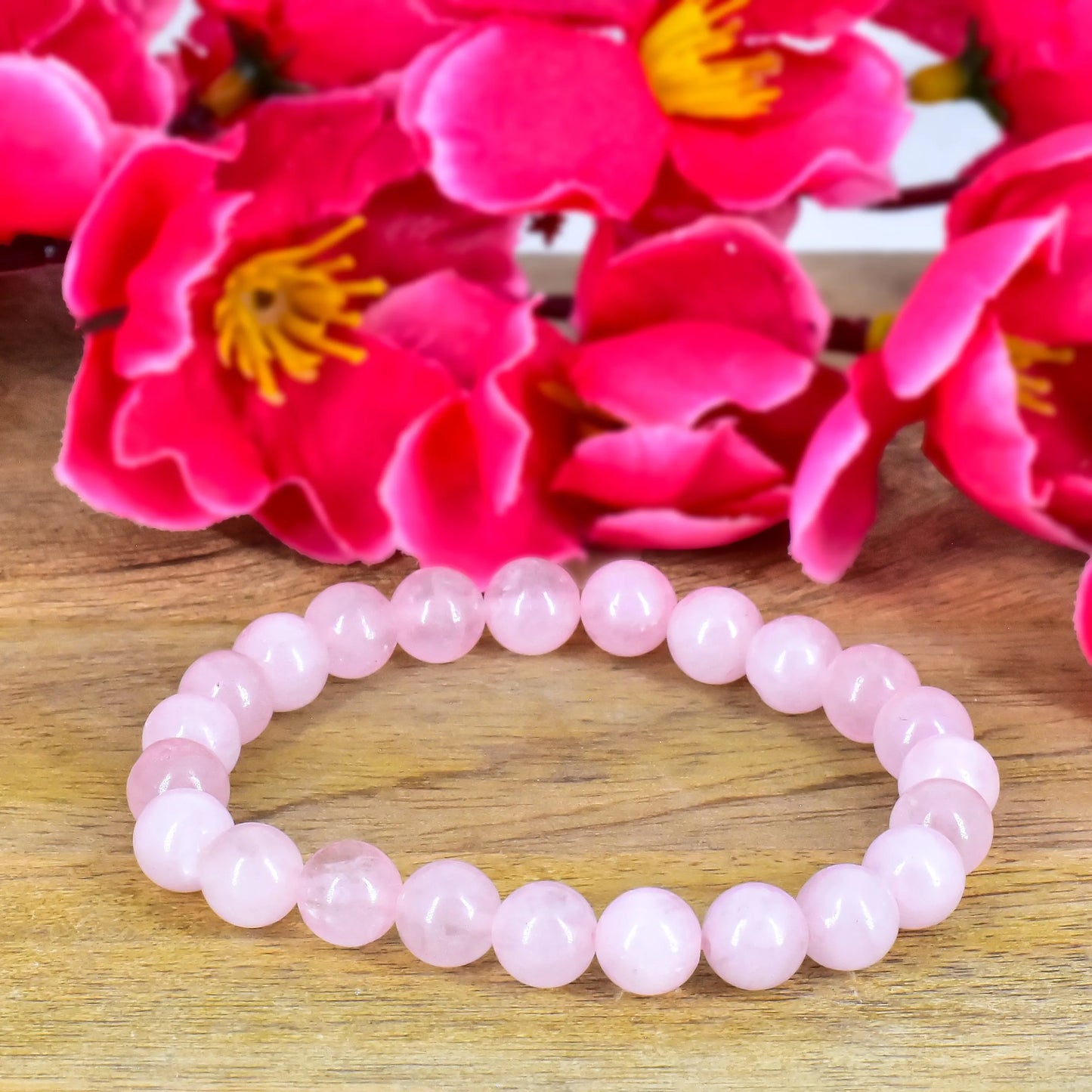Rose Quartz Crystal Stone Bracelet for Love Relationship