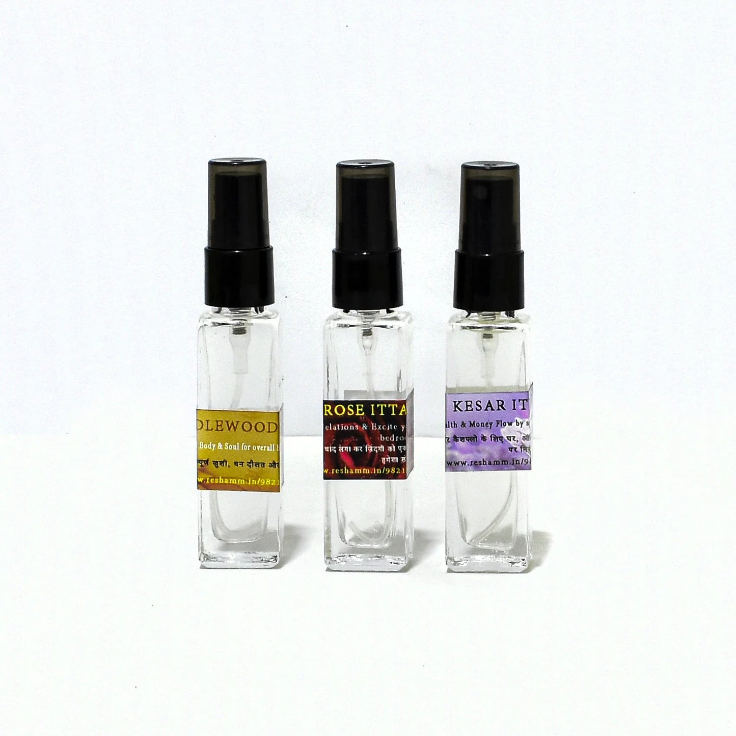 Natural Sandalwood, Rose and Kesar Fragrance ( Attar / Ittar / Perfume ) For Men and Women By Reshamm