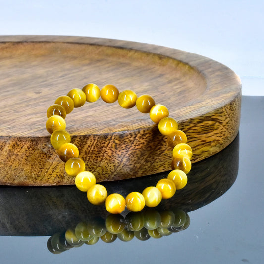 Yellow Cat's Eye Crystal Stone Bracelet for Foresight