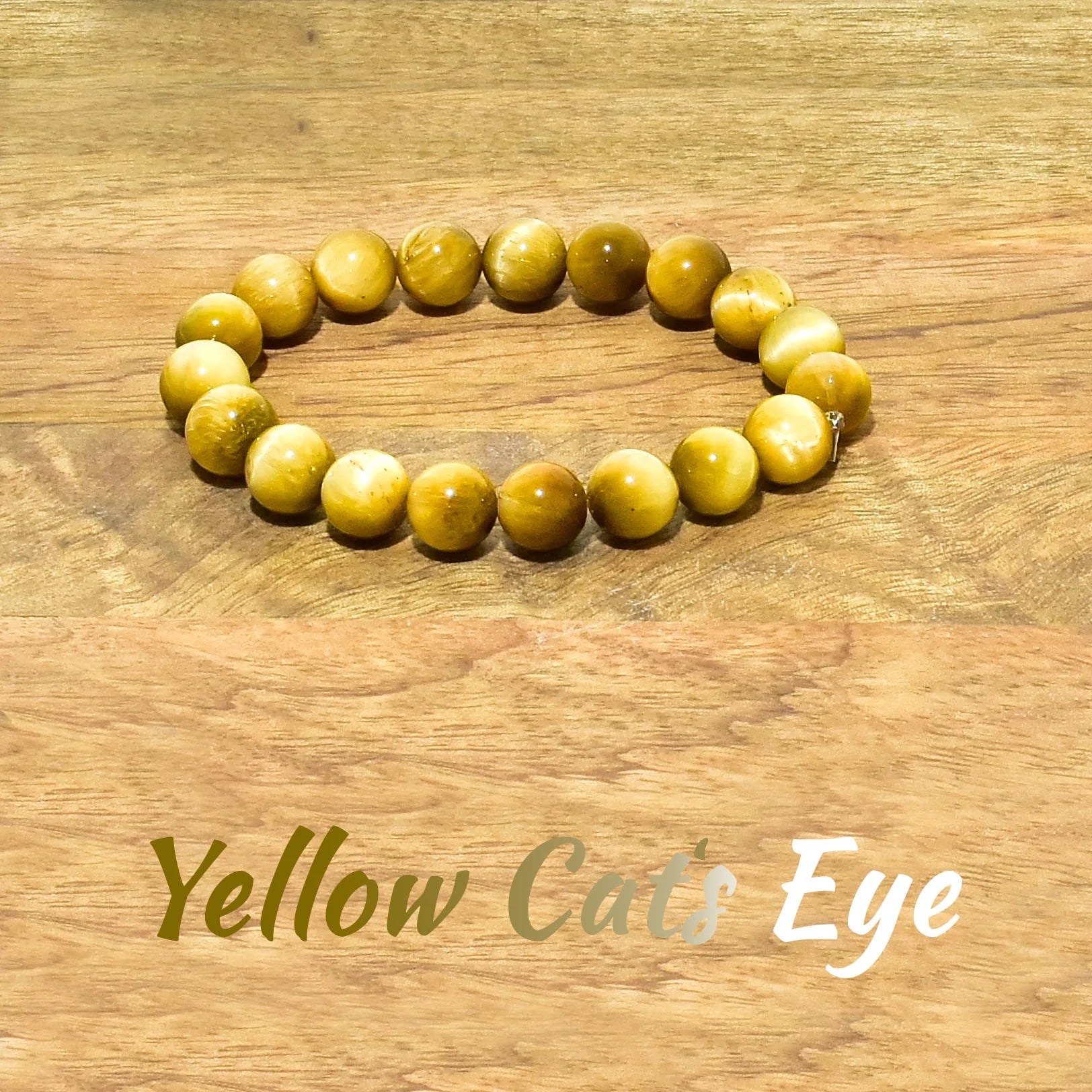 Yellow Cat's Eye Natural Crystal Stone Bracelet