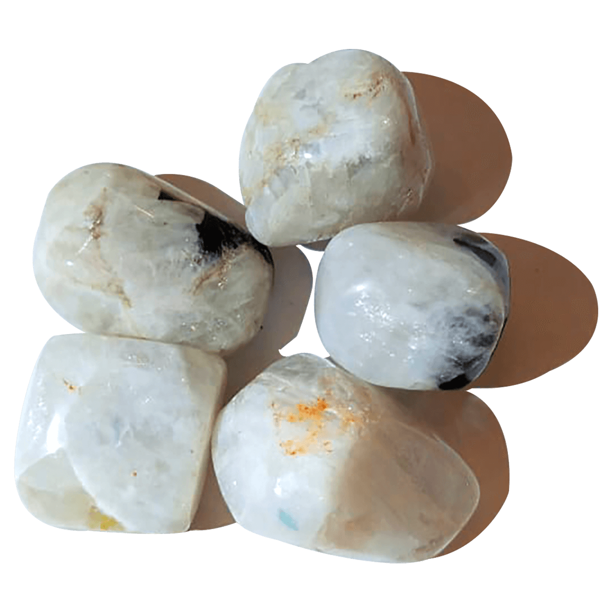 Moonstone Crystal Tumble Stones for Reiki Healing | Pebble Stones | Pack of 5  |