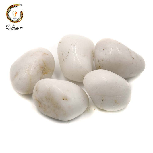 White King Agate Quartz Tumble 5 Pcs (Five) 60-70 Gm 15-25mm Polished Original Natural Crystal Gemstone Stones for Reiki Crystal Healing Aura Cleaning Tumbling Chakras Balancing Meditation