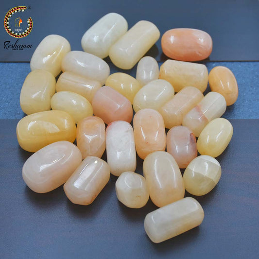 Yellow Calcite Energized Crystal Tumble for calmness of mind and mental clarity, Fengshui remedy